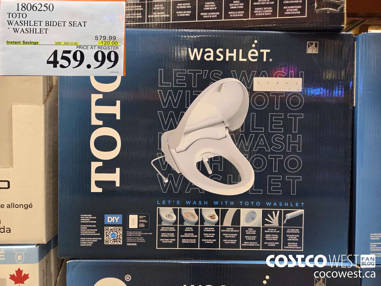 1806250 TOTO WASHLET BIDET SEAT WASHLET ($120.00 INSTANT SAVINGS EXPIRES ON 2025-11-02) $459.99