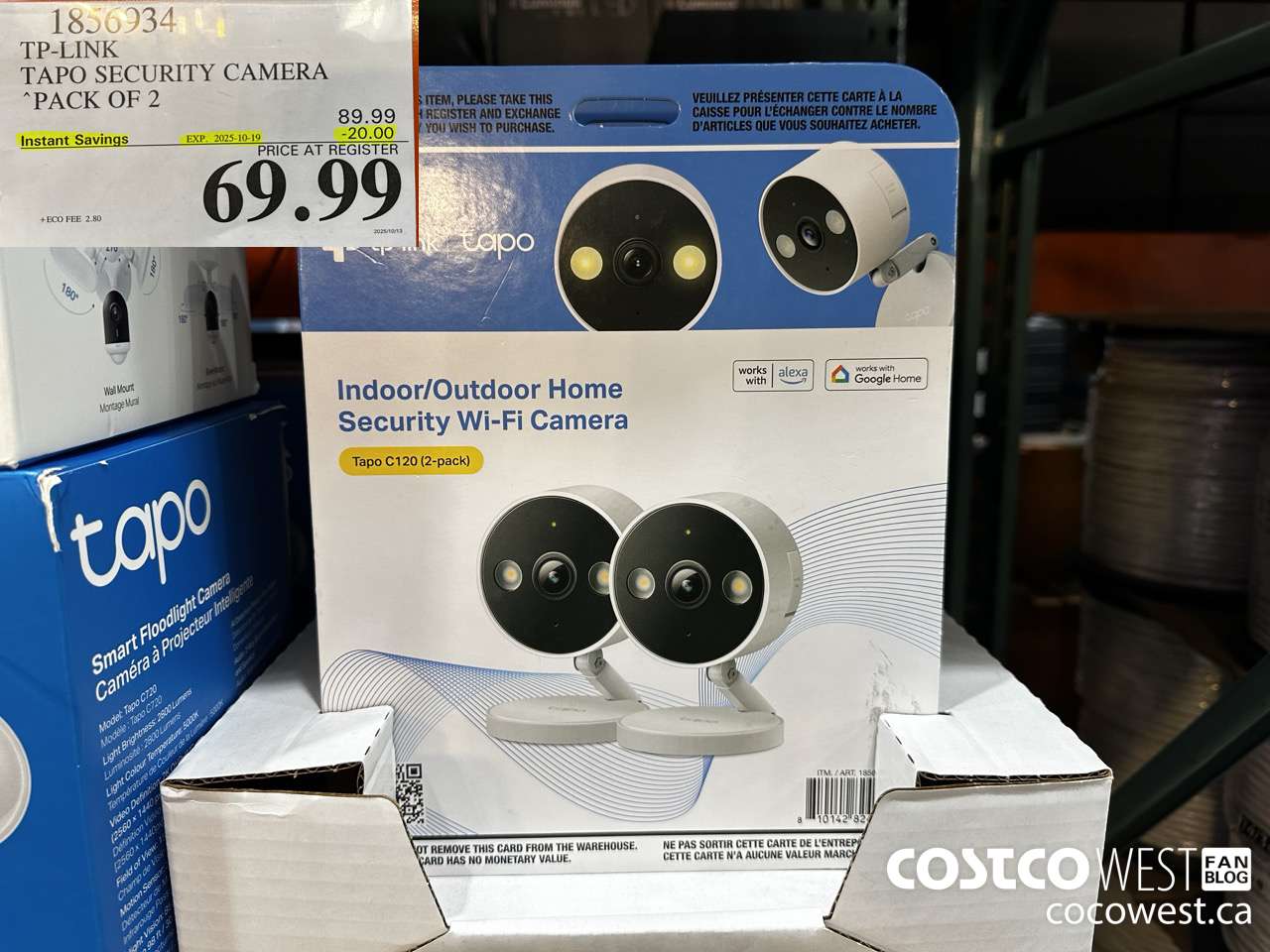 1856934 TP-LINK TAPO SECURITY CAMERA PACK OF 2 ($20.00 INSTANT SAVINGS EXPIRES ON 2025-10-19) $69.99