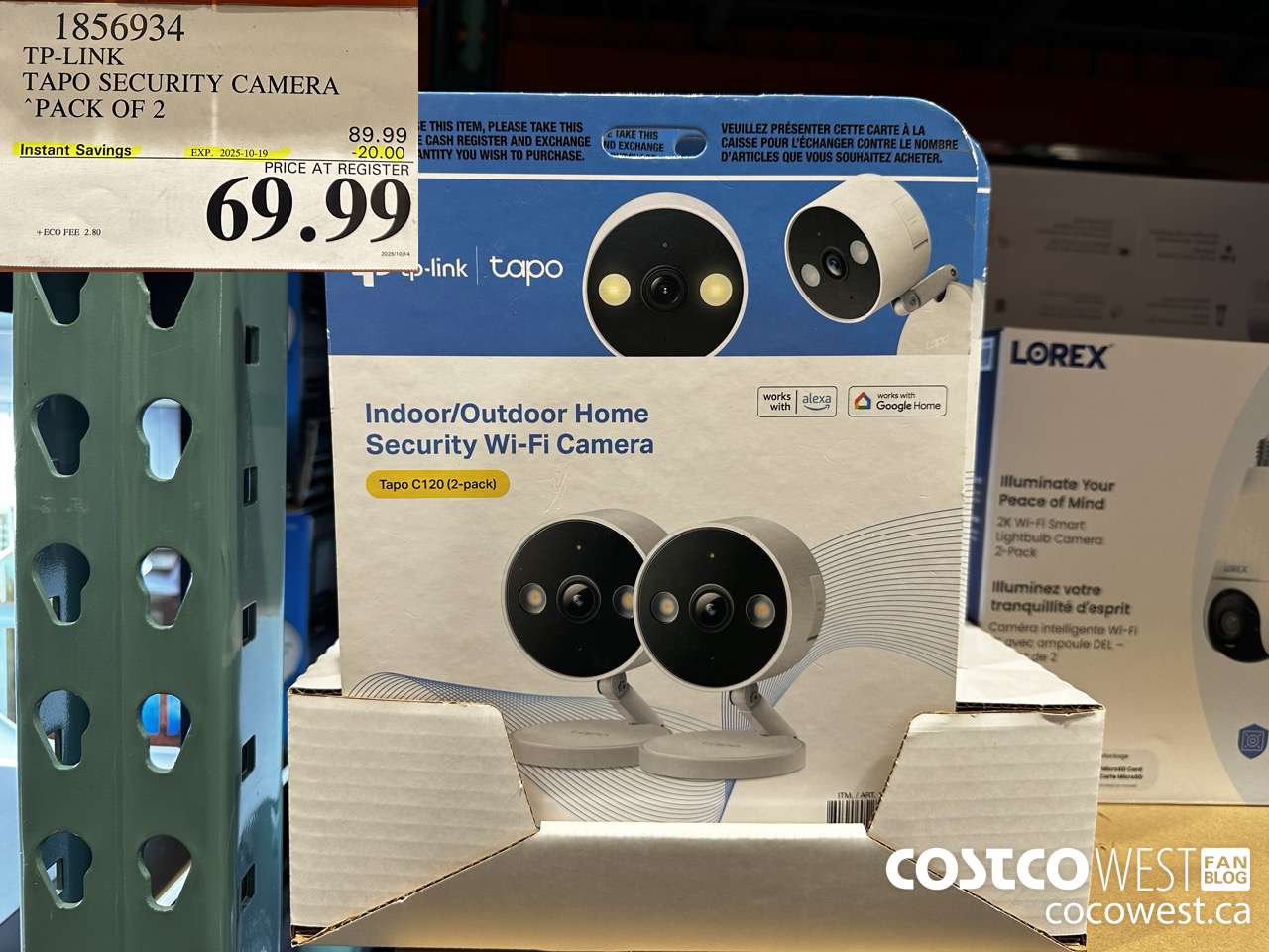 1856934 TP-LINK TAPO SECURITY CAMERA PACK OF 2 ($20.00 INSTANT SAVINGS EXPIRES ON 2025-10-19) $69.99