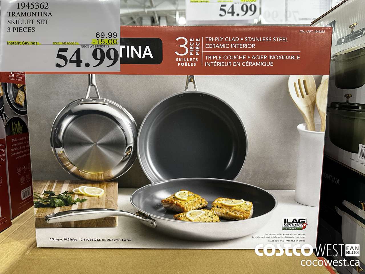 1945362 TRAMONTINA SKILLET SET 3 PIECES ($15.00 INSTANT SAVINGS EXPIRES ON 2025-10-26) $54.99