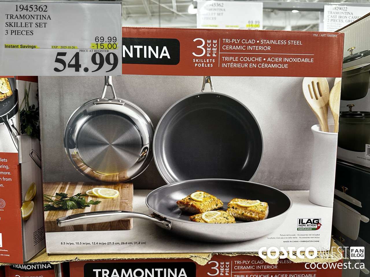 1945362 TRAMONTINA SKILLET SET 3 PIECES ($15.00 INSTANT SAVINGS EXPIRES ON 2025-10-26) $54.99