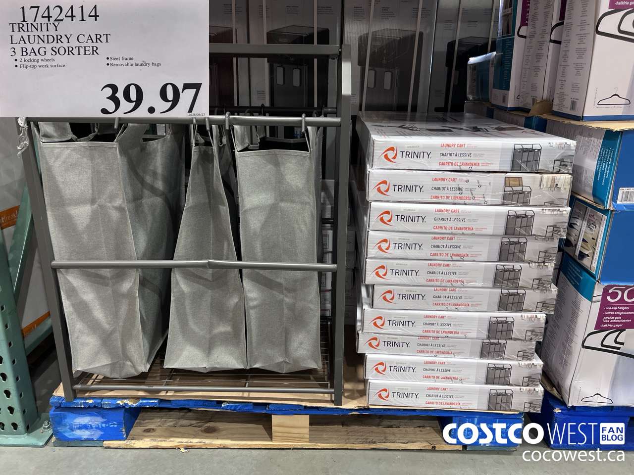 1742414 TRINITY LAUNDRY CART 3 BAG SORTER $39.97