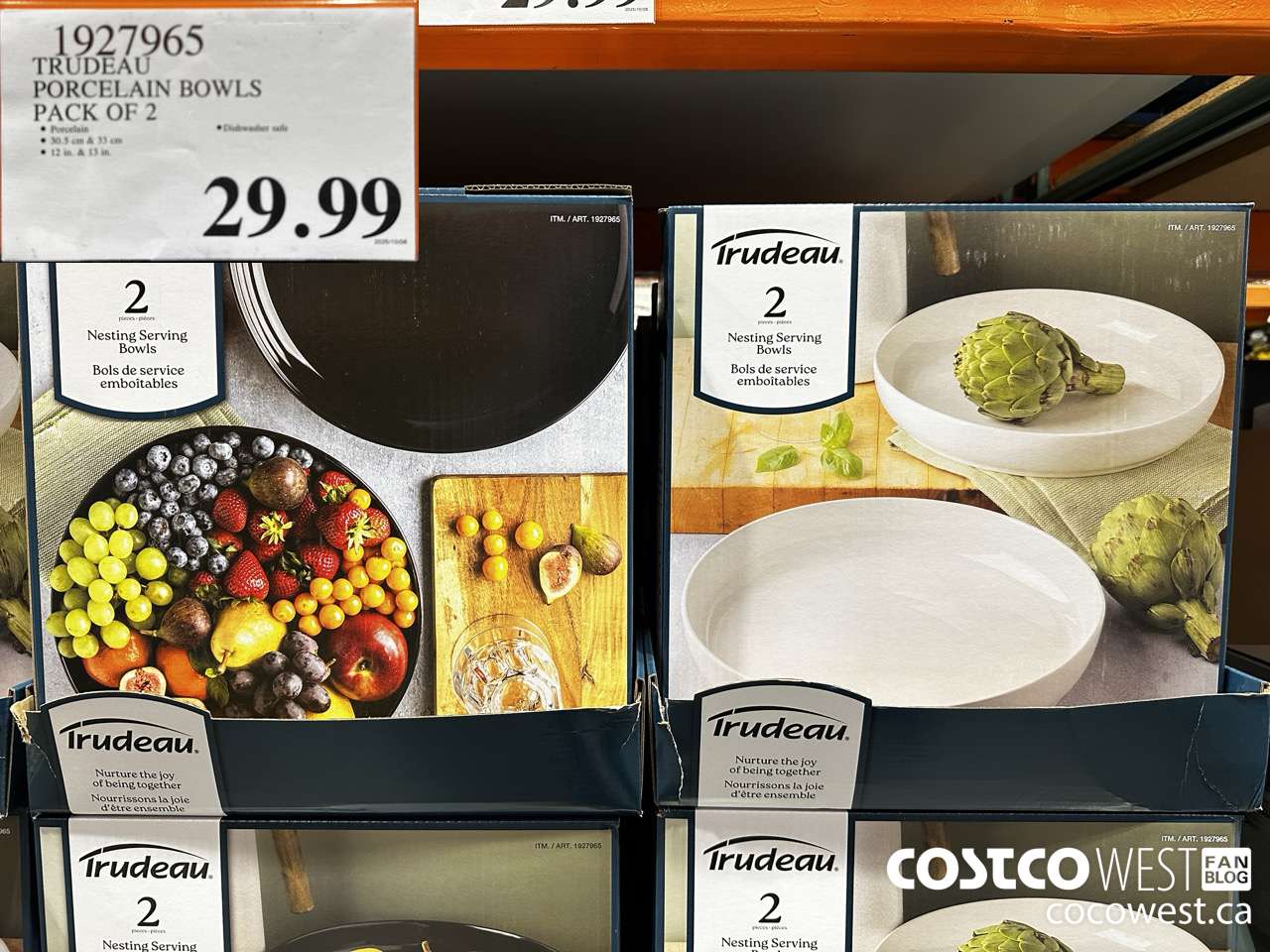 1927965 TRUDEAU PORCELAIN BOWLS PACK OF 2 $29.99