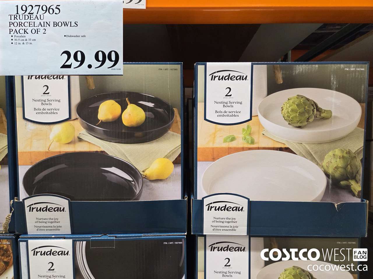 1927965 TRUDEAU PORCELAIN BOWLS PACK OF 2 $29.99