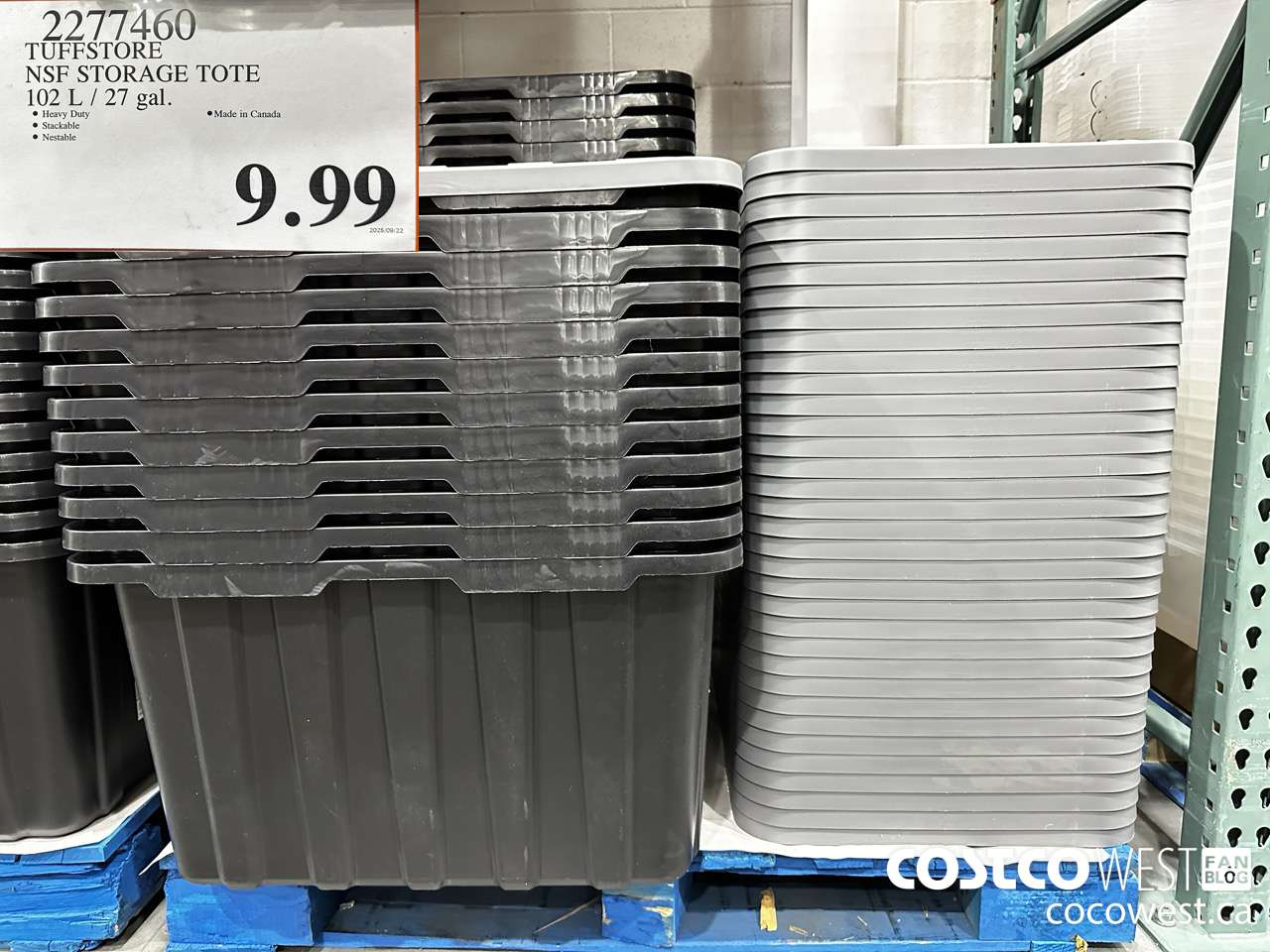 2277460 TUFFSTORE NSF STORAGE TOTE 102L/27GAL $9.99