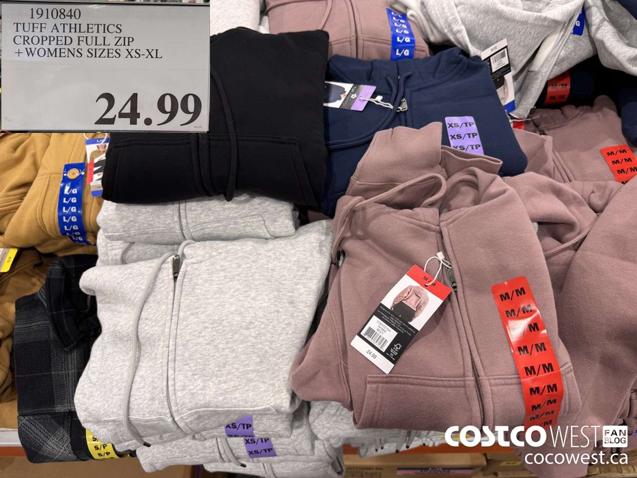 1910840 TUFF ATHLETICS CROPPED FULL ZIP WOMENS SIZES XS-XL $24.99