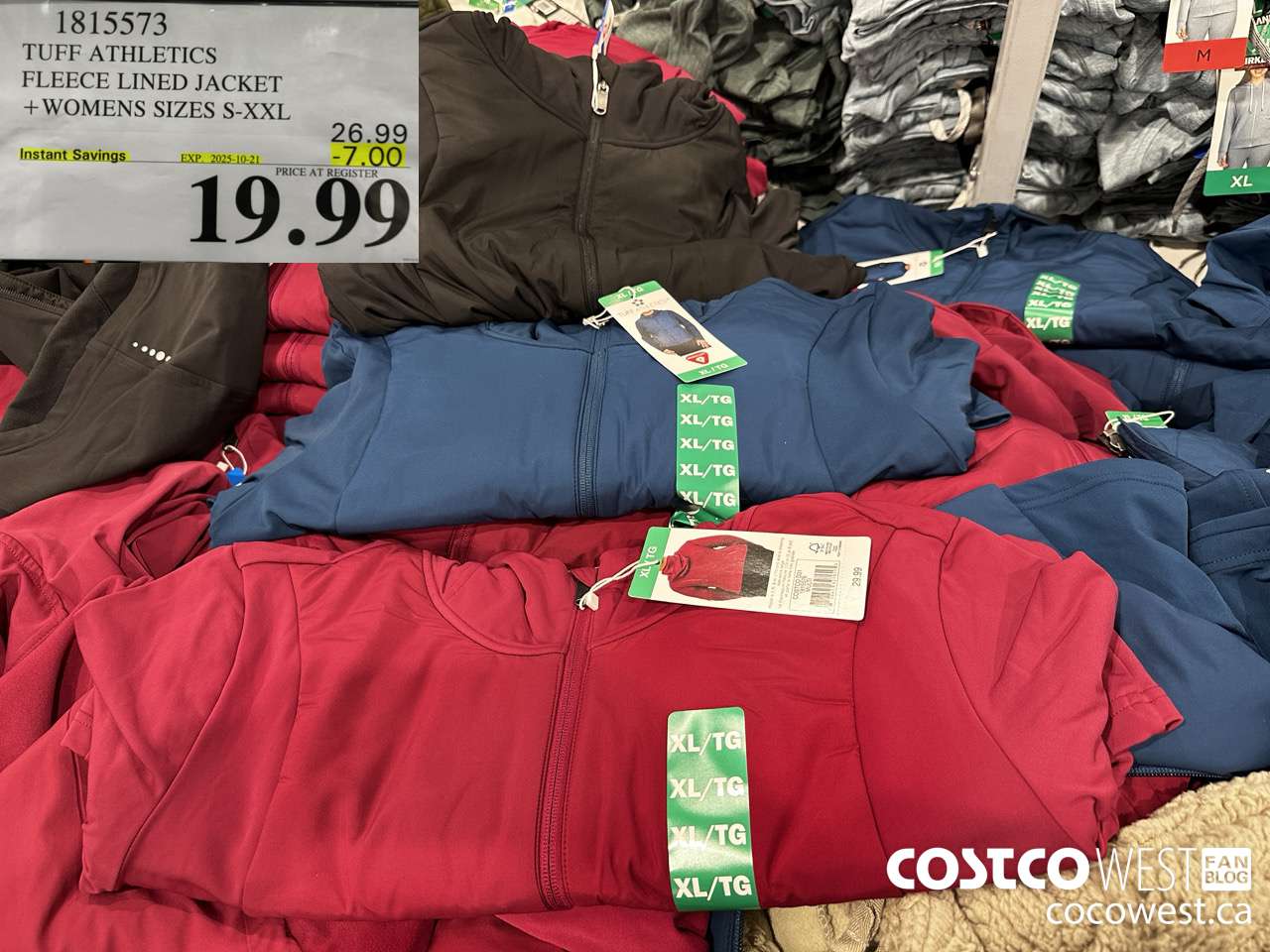 1815573 TUFF ATHLETICS FLEECE LINED JACKET LADIES SIZES S-XXL ($7.00 INSTANT SAVINGS EXPIRES ON 2024-10-21) $26.99