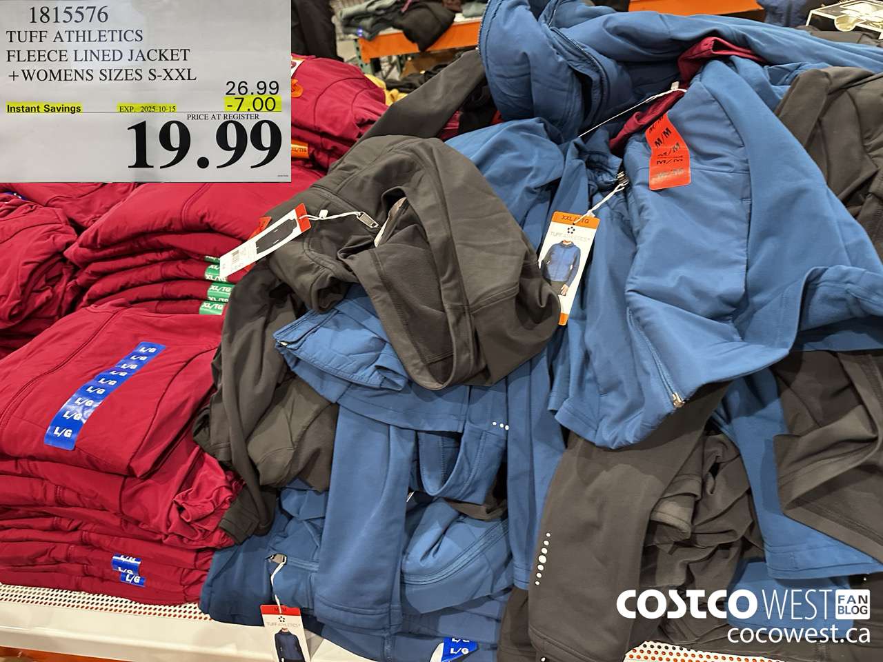 1815576 TUFF ATHLETICS FLEECE LINED JACKET WOMENS SIZES S-XXL ($7.00 INSTANT SAVINGS EXPIRES ON 2025-10-15) $19.99