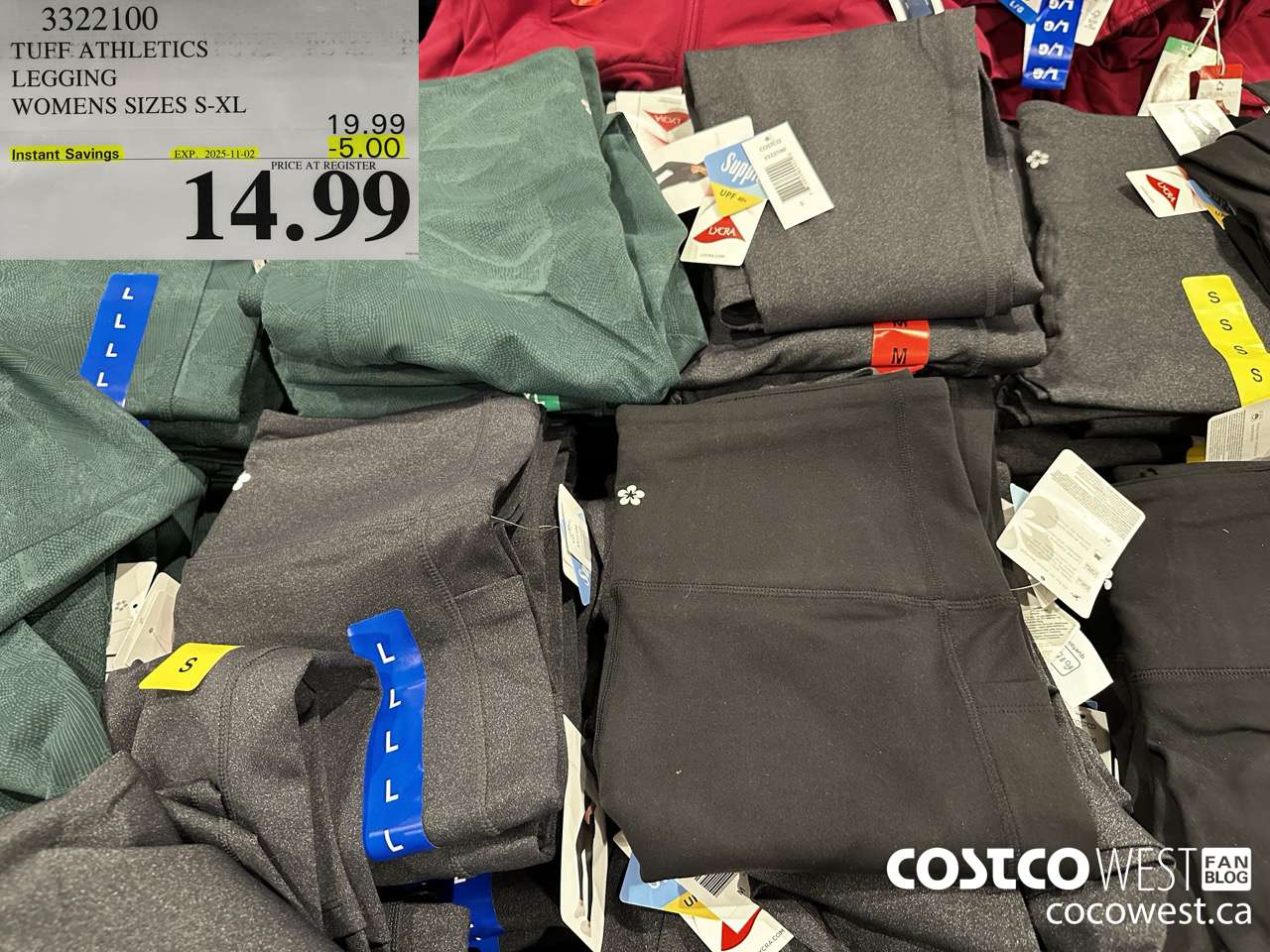 3322100 TUFF ATHLETICS LEGGING LADIES SIZES S-XL ($5.00 INSTANT SAVINGS EXPIRES ON 2025-11-02) $14.99