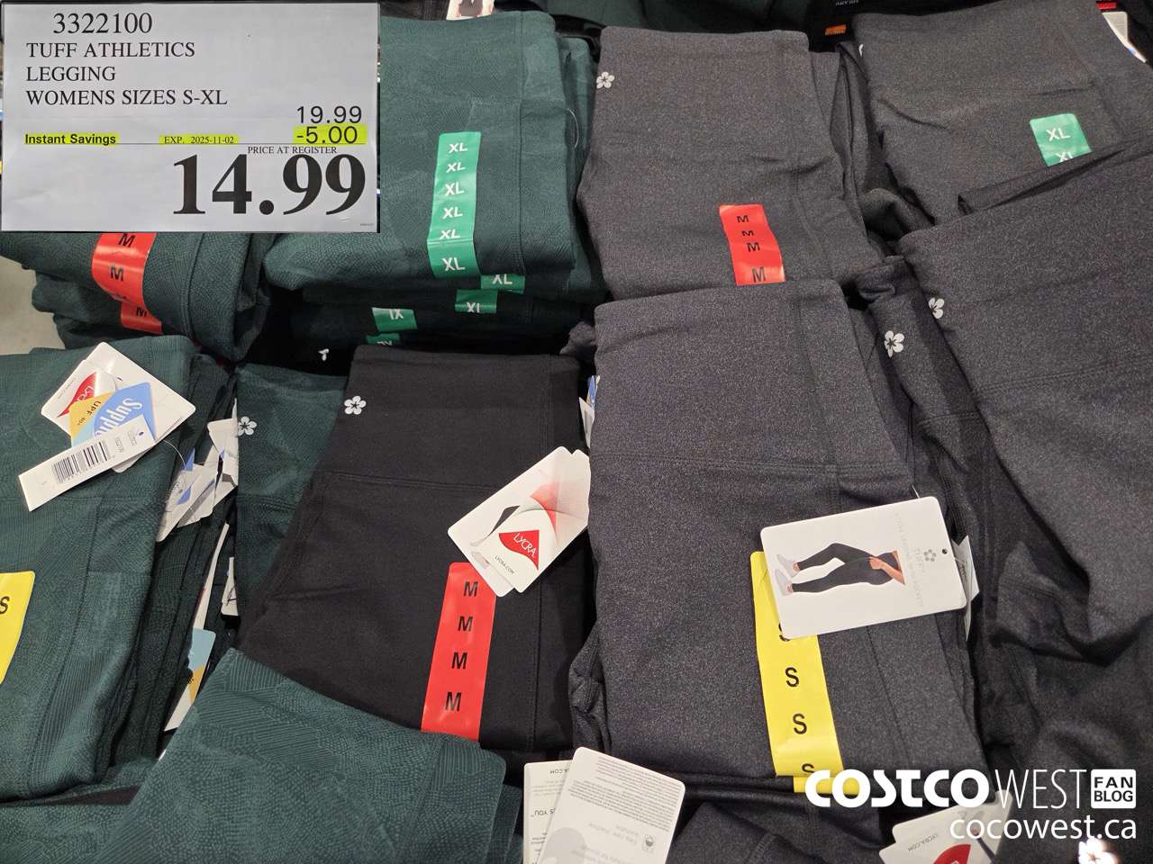 3322100 TUFF ATHLETICS LEGGING LADIES SIZES S-XL ($5.00 INSTANT SAVINGS EXPIRES ON 2025-11-02) $14.99