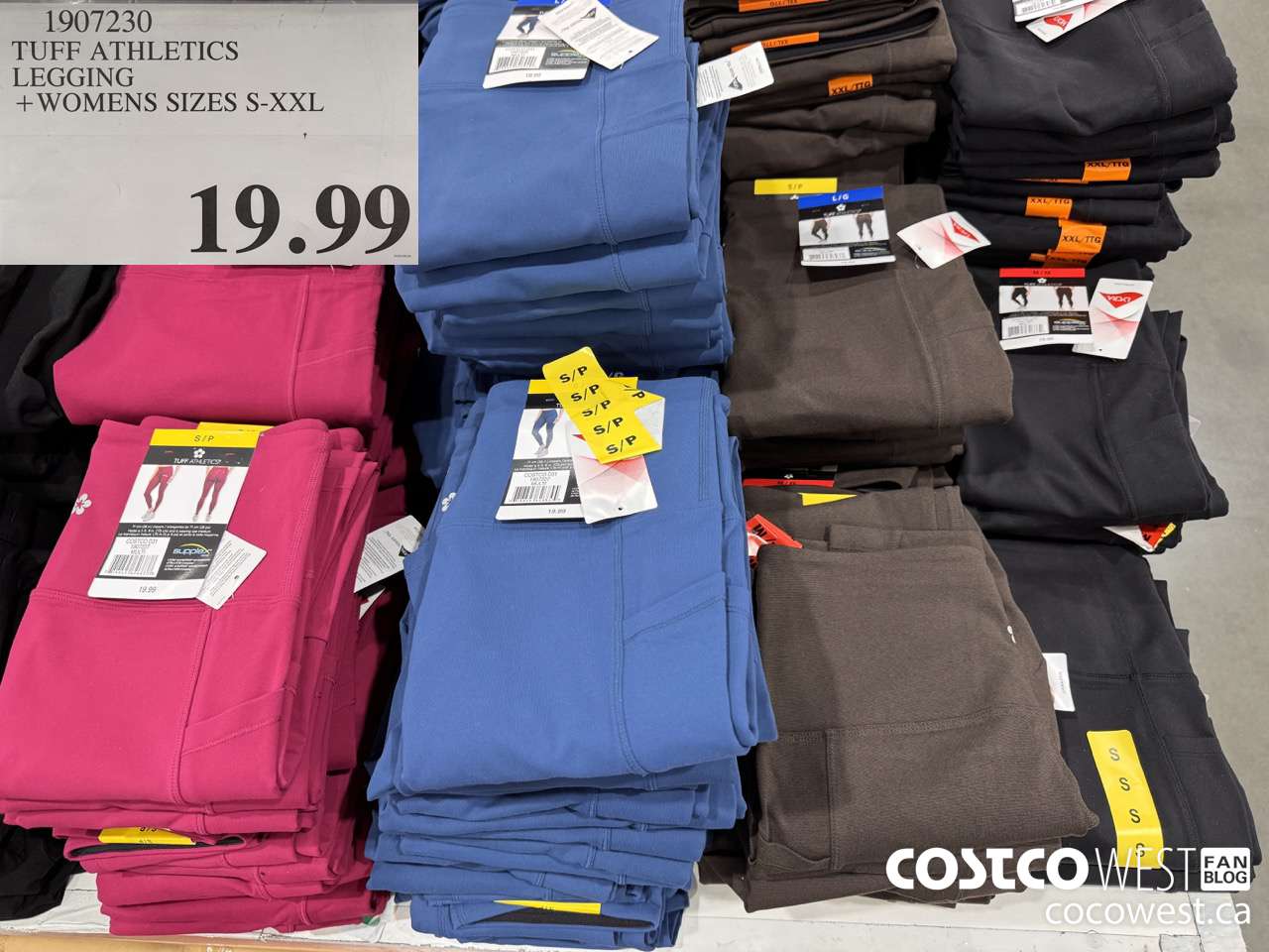 1907230 TUFF ATHLETICS LEGGING WOMENS SIZES S-XXL $19.99