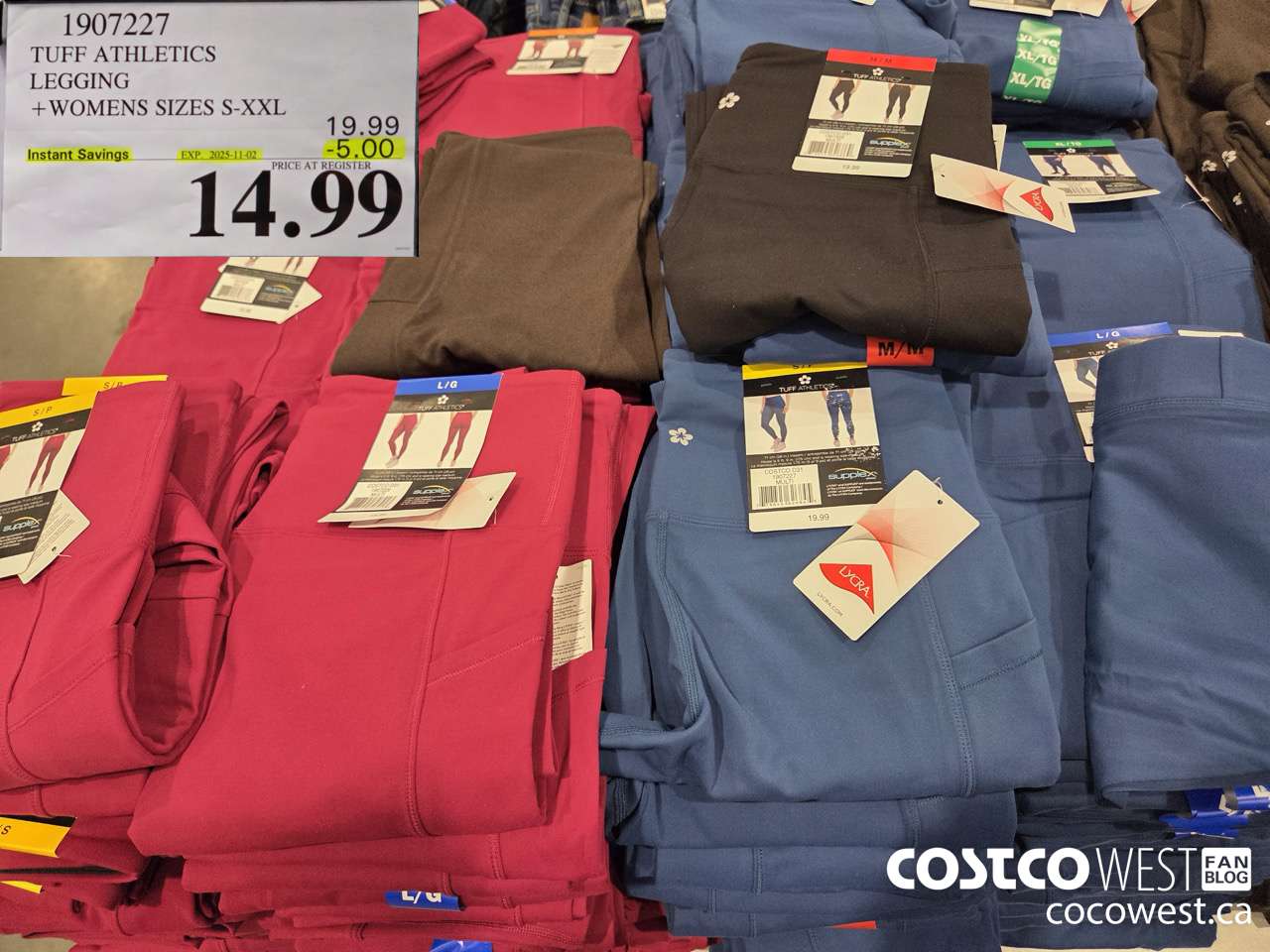 1907227 TUFF ATHLETICS LEGGING WOMENS SIZES S-XXL ($5.00 INSTANT SAVINGS EXPIRES ON 2025-11-02) $14.99