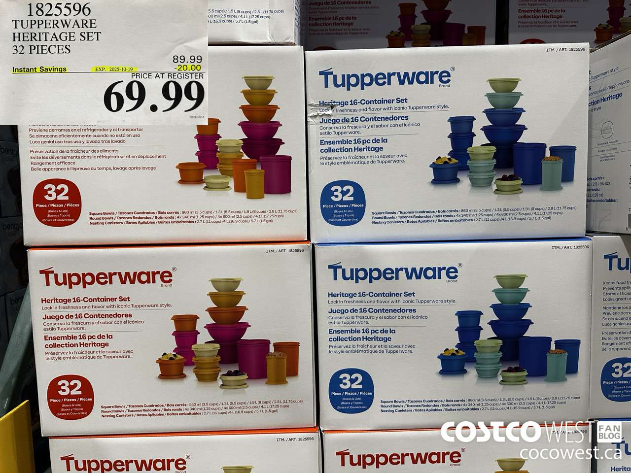 1825596 TUPPERWARE 32-PIECE HERITAGE FOOD STORAGE SET ($20.00 INSTANT SAVINGS EXPIRES ON 2025-10-19) $69.99