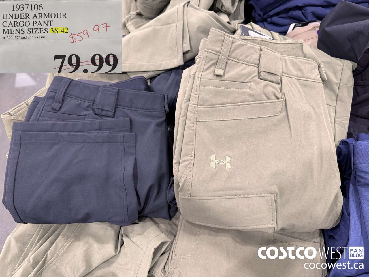 1937106 UNDER ARMOUR CARGO PANT MENS SIZES 38-42 $59.97