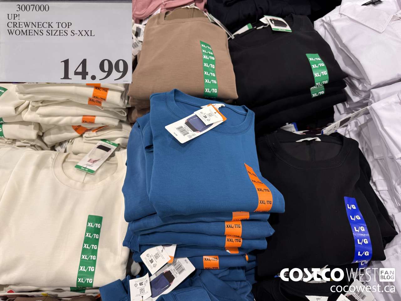 3007000 UP! LONG SLEEVE TOP LADIES SIZES S-XXL $14.99