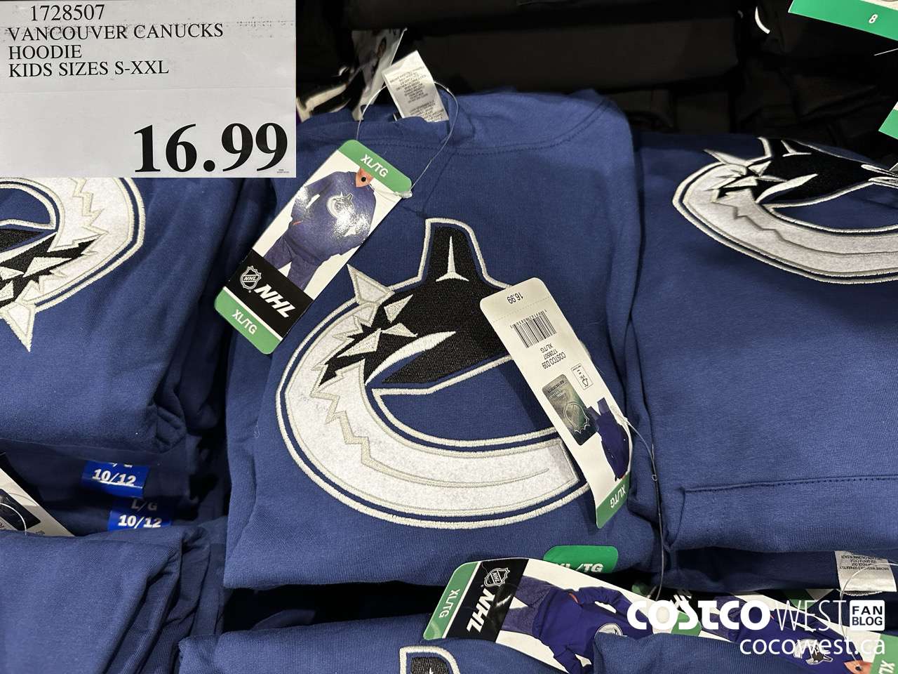 1728507 VANCOUVER CANUCKS HOODIE KIDS SIZES S-XXL $16.99
