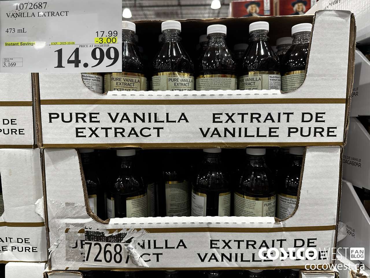 1072687 VANILLA EXTRACT 473 ML ($3.00 INSTANT SAVINGS EXPIRES ON 2025-10-06) $14.99