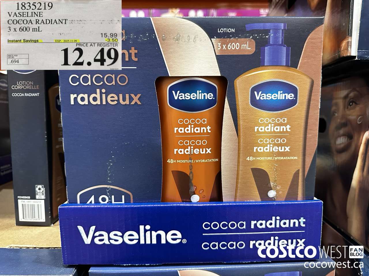 1835219 VASELINE COCOA RADIANT 3 X 600ML ($3.50 INSTANT SAVINGS EXPIRES ON 2025-11-09) $12.49