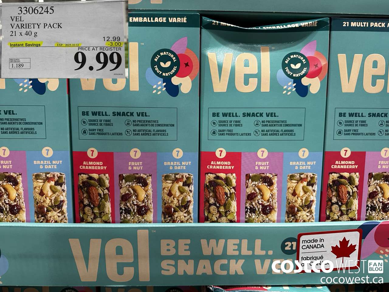 3306245 VEL VARIETY PACK 21 X 40G ($3.00 INSTANT SAVINGS EXPIRES ON 2025-10-12) $9.99