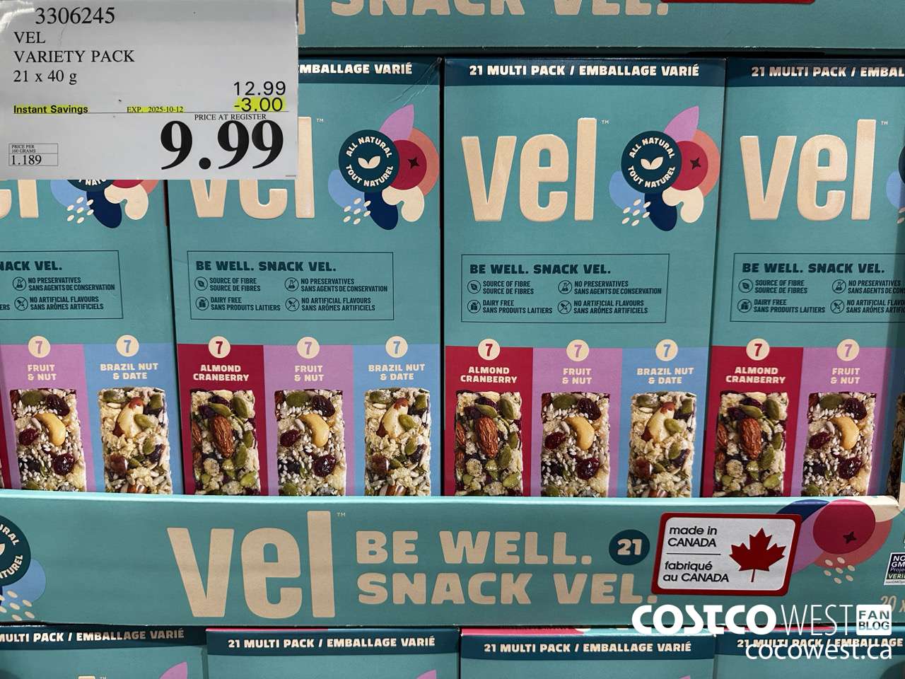 3306245 VEL VARIETY PACK 21 X 40G ($3.00 INSTANT SAVINGS EXPIRES ON 2025-10-12) $9.99
