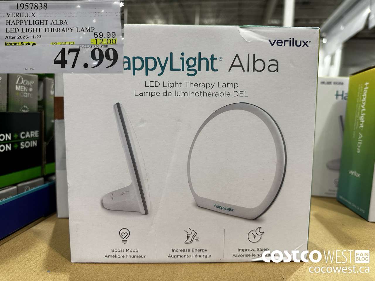 1957838 VERILUX HAPPYLIGHT ALBA LED LIGHT THERAPY LAMP ($12.00 INSTANT SAVINGS EXPIRES ON 2025-11-23) $47.99