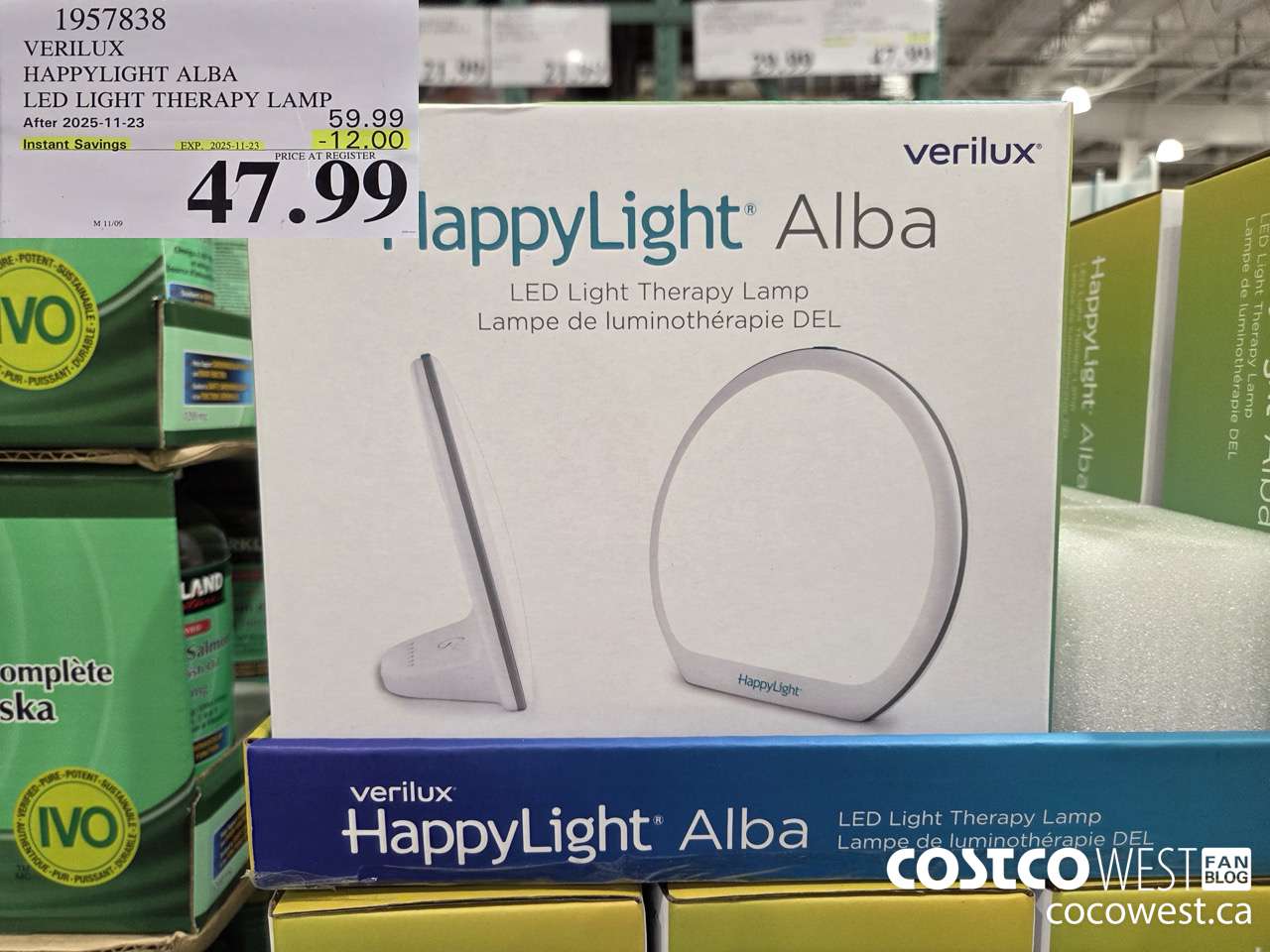1957838 VERILUX HAPPYLIGHT ALBA LED LIGHT THERAPY LAMP ($12.00 INSTANT SAVINGS EXPIRES ON 2025-11-23) $47.99