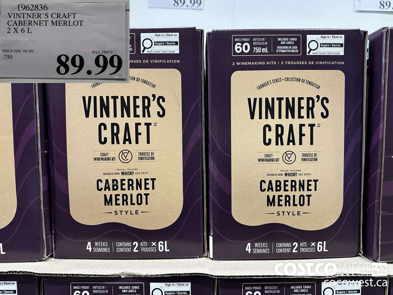 1962836 VINTER'S CRAFT CABERNET MERLOT 2 X 6L $89.99