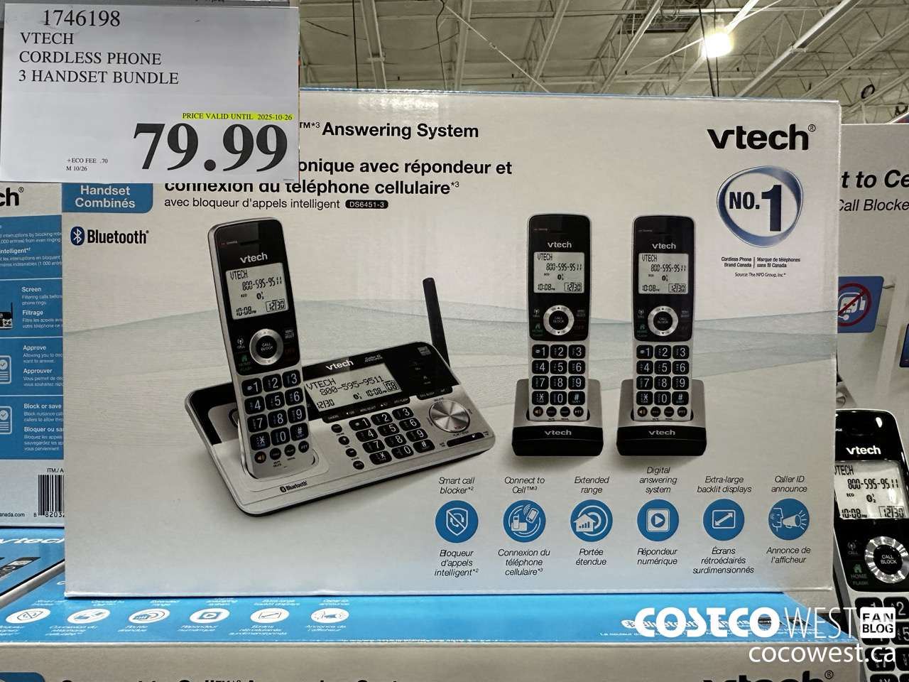 1746198 VTECH CORDLESS PHONE 3 HANDSET BUNDLE (EXPIRES ON 2025-10-26) $79.99