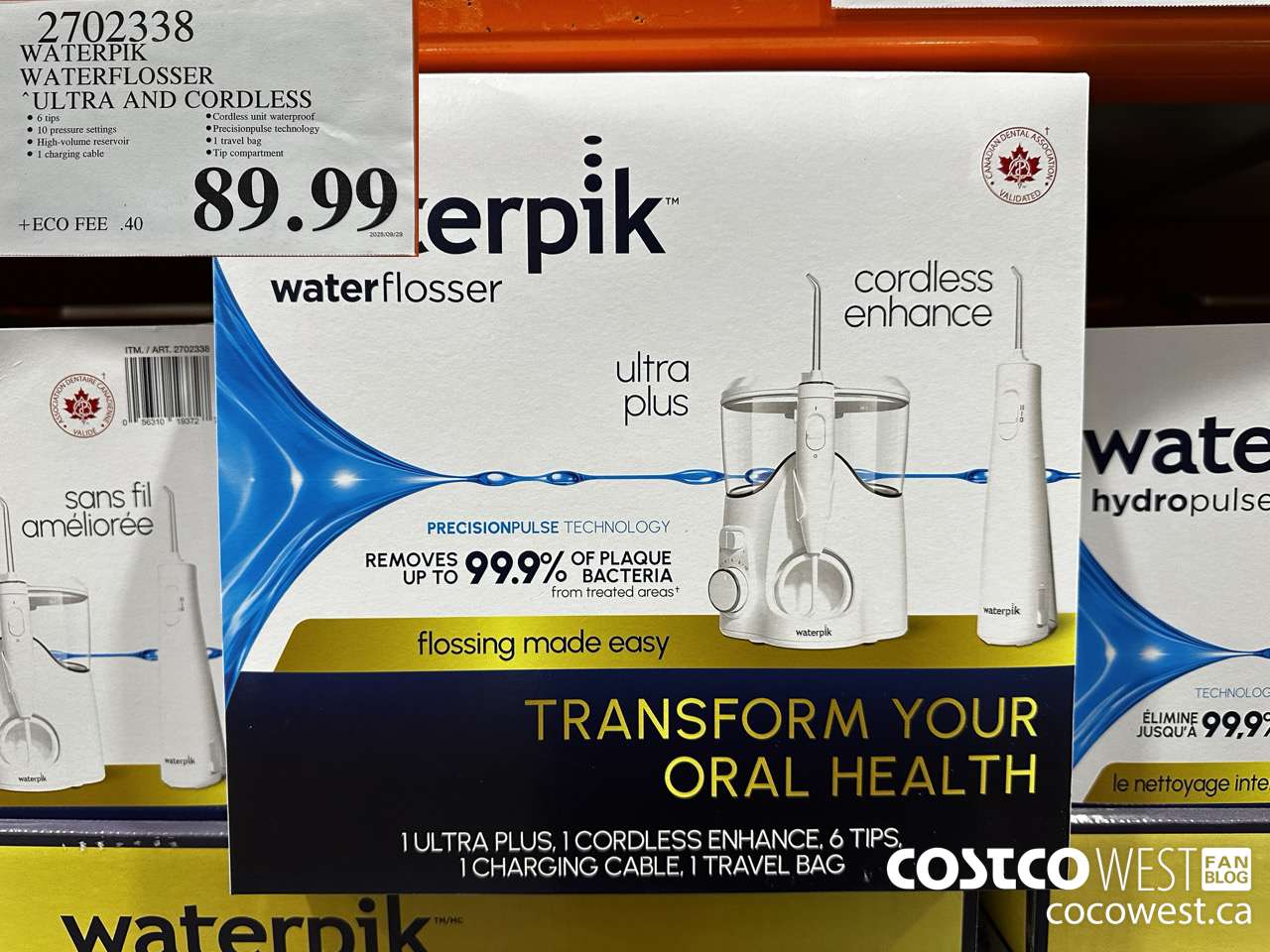 2702338 WATERPIK WATERFLOSSER ULTRA AND CORDLESS $89.99
