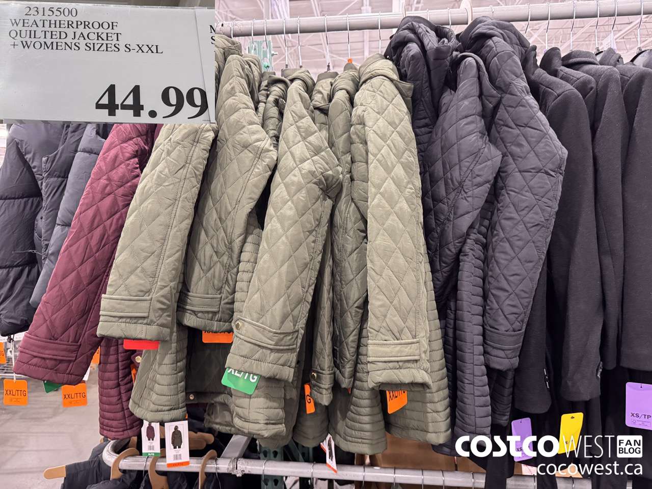 2315500 WEATHERPROOF QUILTED JACKET WOMENS SIZES S-XXL $44.99