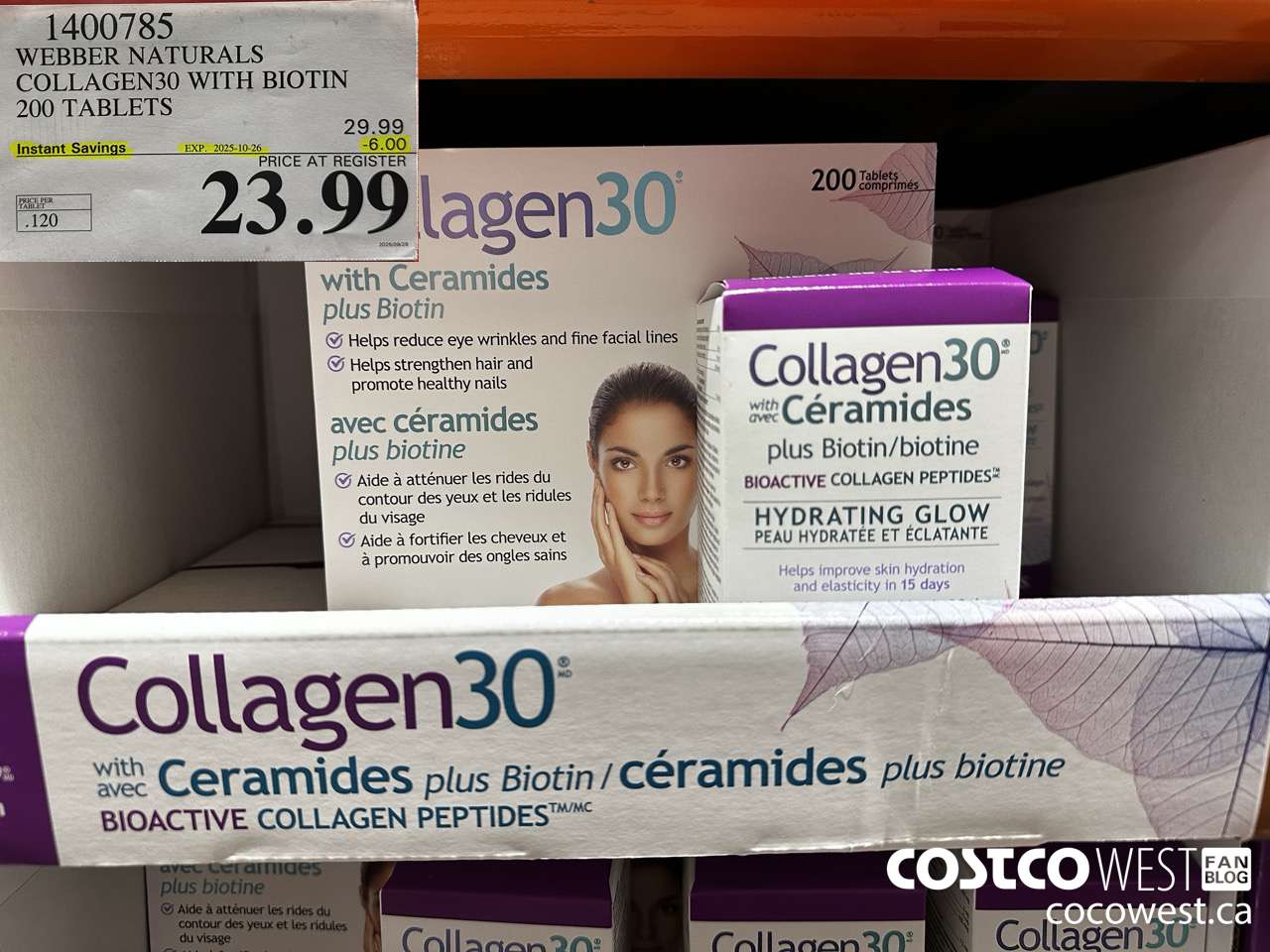 1400785 WEBBER NATURALS COLLAGEN30 WITH BIOTIN & CERAMIDES 200 TABLET ($6.00 INSTANT SAVINGS EXPIRES ON 2025-10-26) $23.99