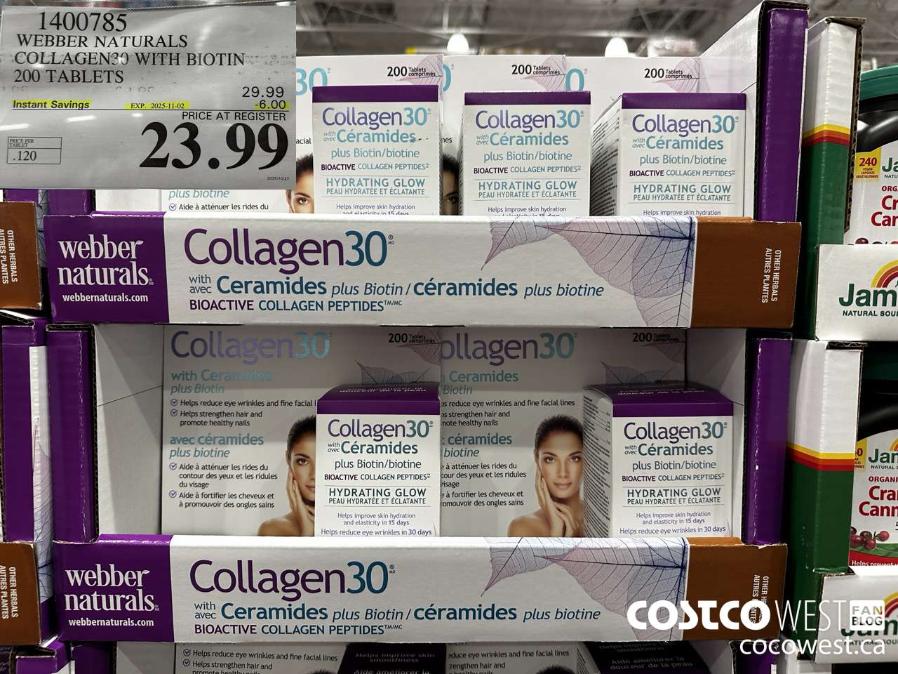 1400785 WEBBER NATURALS COLLAGEN30 WITH BIOTIN & CERAMIDES 200 TABLET ($6.00 INSTANT SAVINGS EXPIRES ON 2025-11-02) $23.99