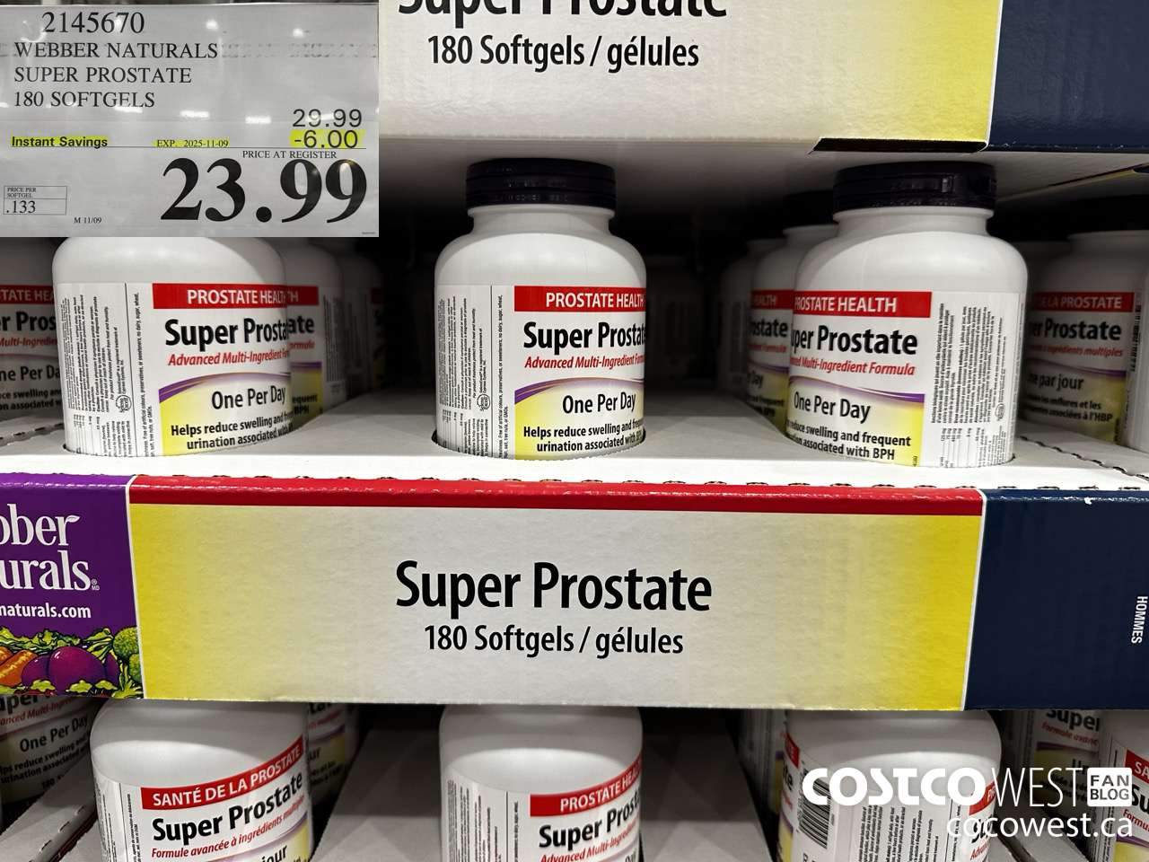 2145670 WEBBER NATURALS SUPER PROSTATE ADVANCED FORMULA 180 SOFTGELS ($6.00 INSTANT SAVINGS EXPIRES ON 2025-11-09) $23.99