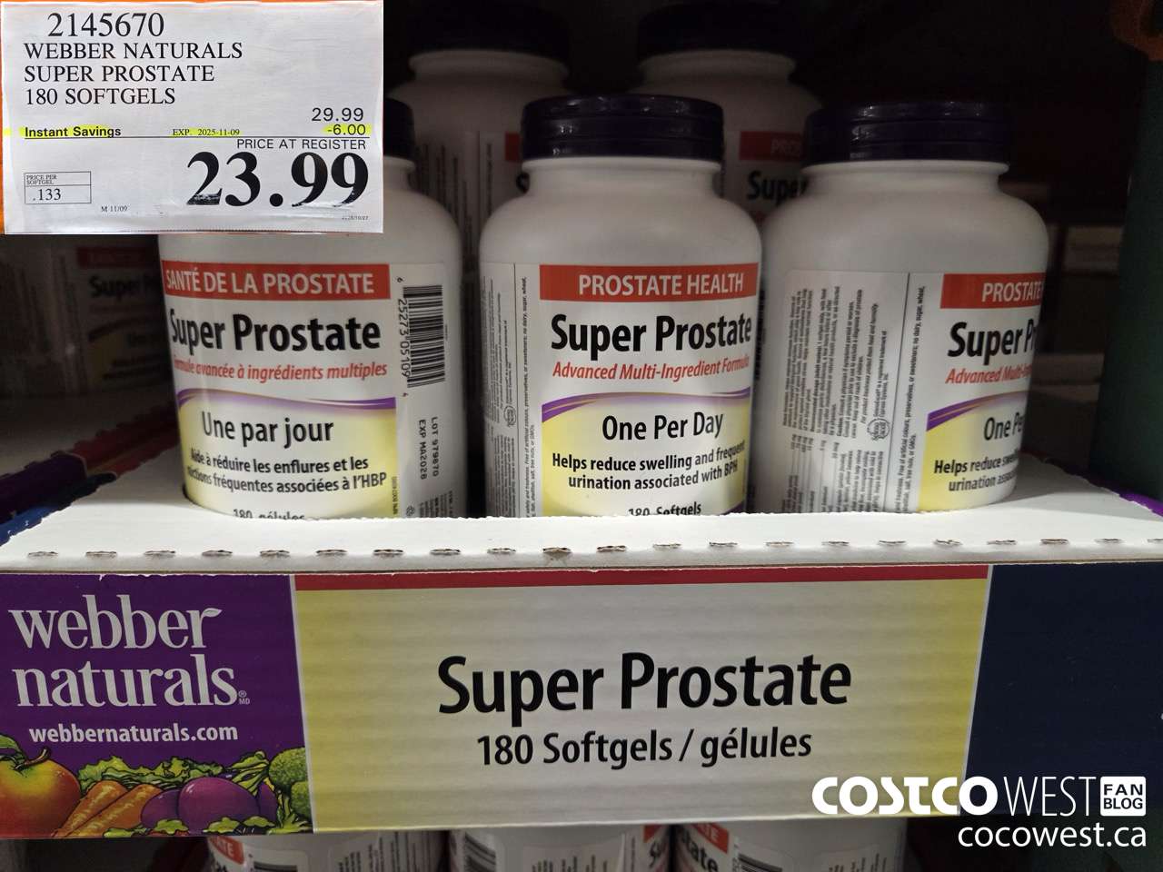 2145670 WEBBER NATURALS SUPER PROSTATE ADVANCED FORMULA 180 SOFTGELS ($6.00 INSTANT SAVINGS EXPIRES ON 2025-11-09) $23.99