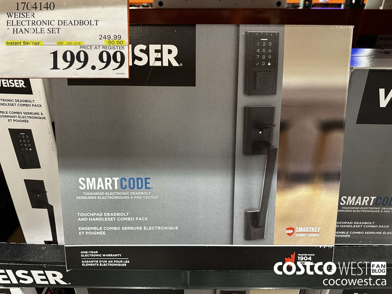 1704140 WEISER ELECTRONIC DEADBOLT HANDLE SET ($50.00 INSTANT SAVINGS EXPIRES ON 2025-10-05) $199.99