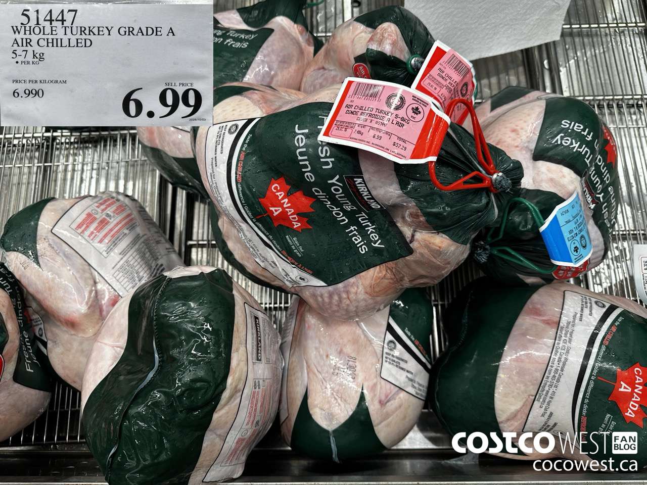51447 WHOLE TURKEY GRADE A AIR CHILLED 5-7 KG $6.99
