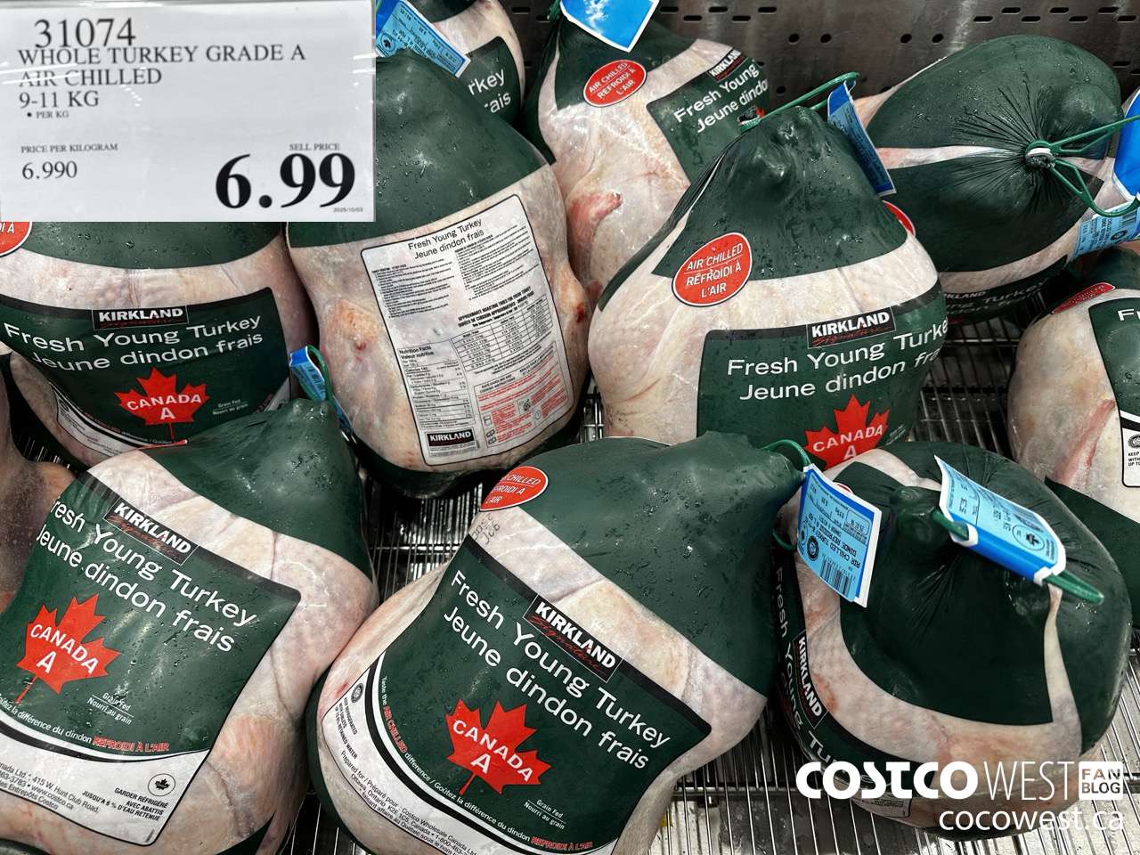 31074 WHOLE TURKEY GRADE A AIR CHILLED 9-11 KG $6.99