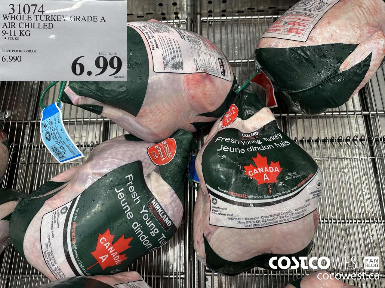 31074 WHOLE TURKEY GRADE A AIR CHILLED 9-11 KG $6.99