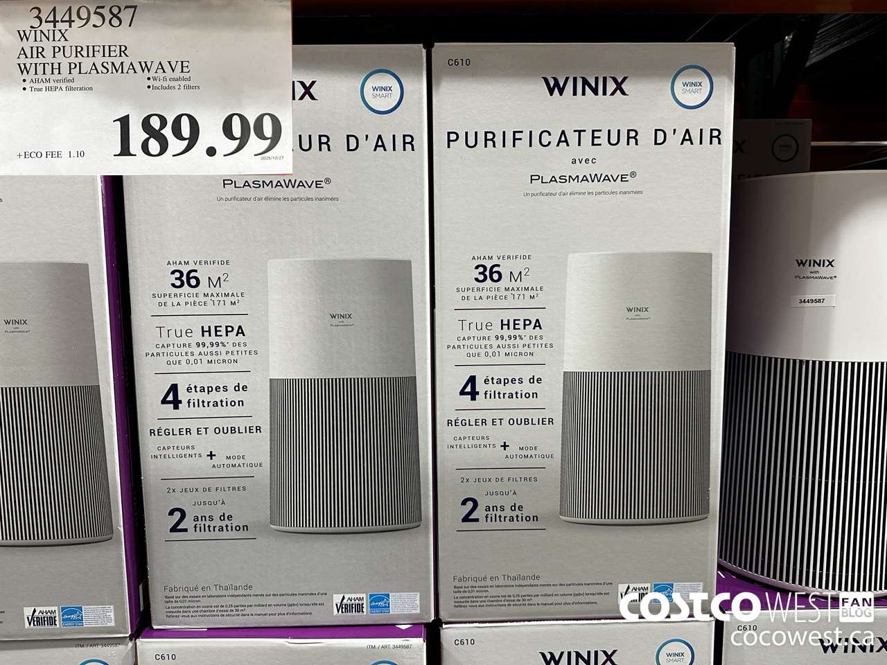 3449587 WINIX AIR PURIFIER WITH PLASMAWAVE $189.99