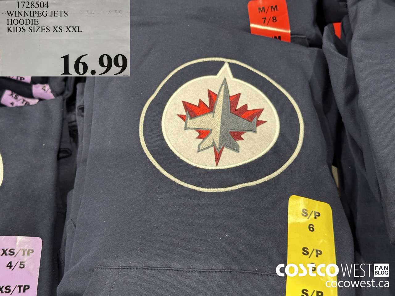1728504 WINNIPEG JETS HOODIE KIDS SIZES XS-XXL $16.99