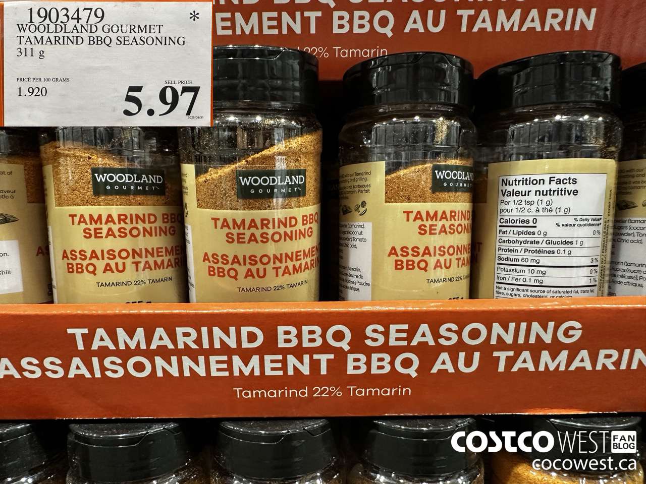 1903479 WOODLAND GOURMET TAMARIND BBQ SEASONING 311G $5.97
