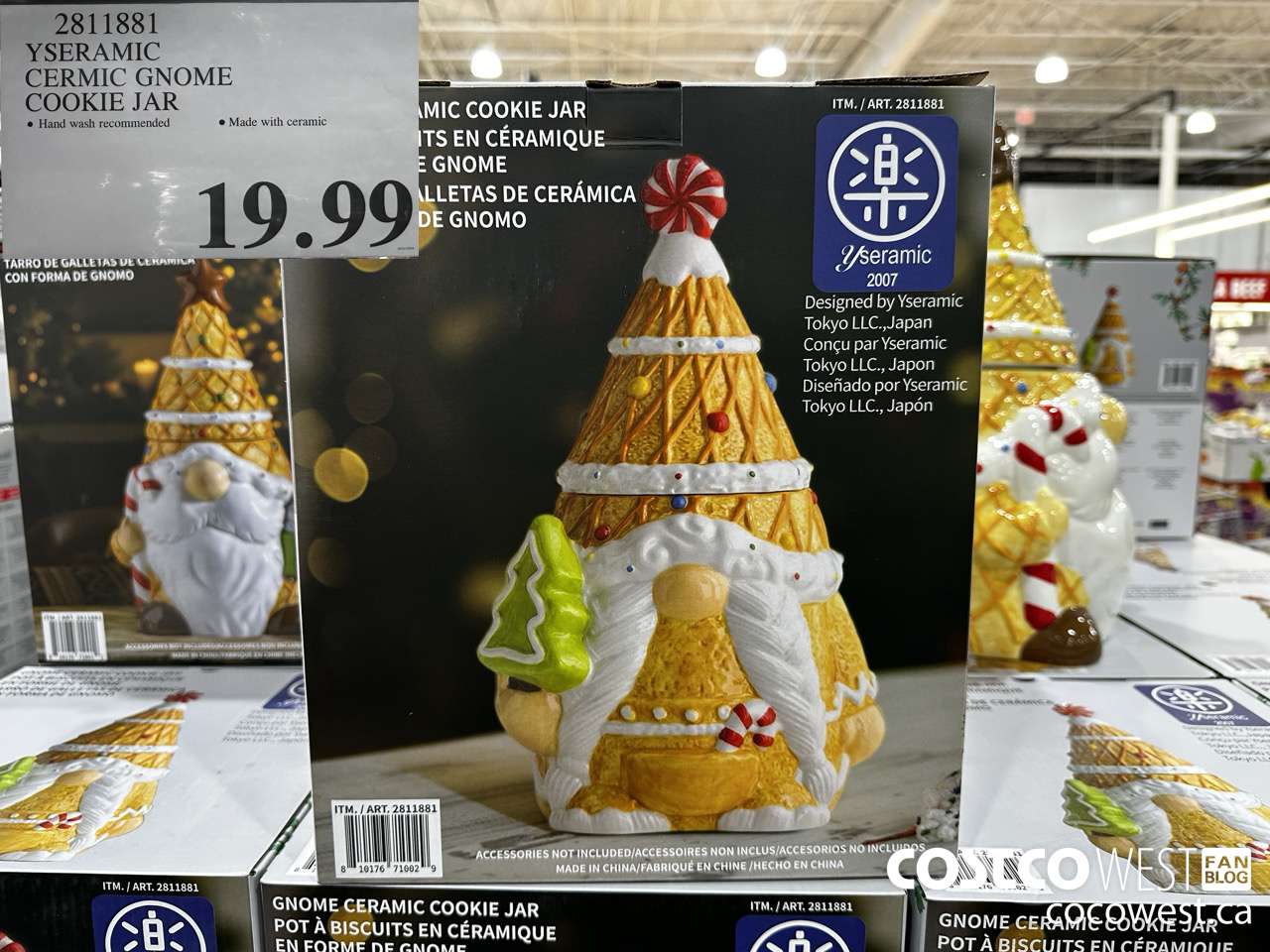 2811881 YSERAMIC CERAMIC GNOME COOKIE JAR $19.99