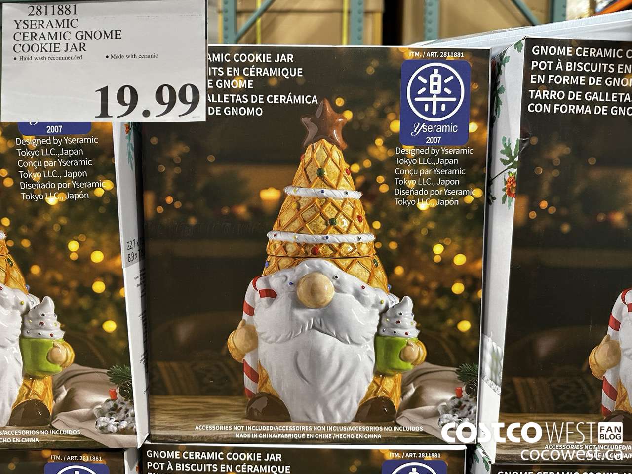 2811881 YSERAMIC CERAMIC GNOME COOKIE JAR $19.99