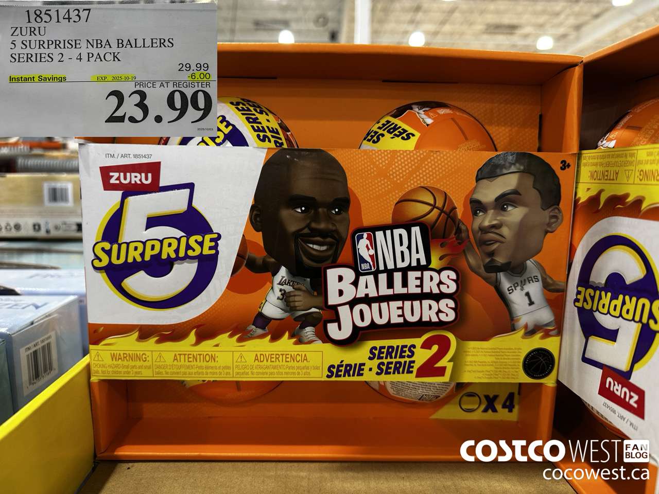 1851437 ZURU CANADA SURPRISE NBA BALLERS SERIES 2-4 PACK ($6.00 INSTANT SAVINGS EXPIRES ON 2025-10-19) $23.99