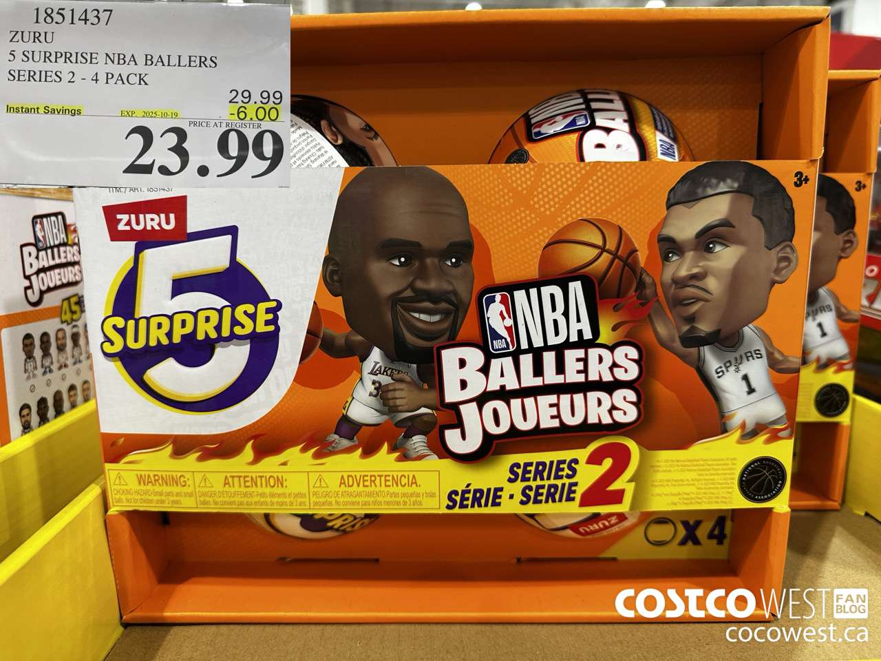 1851437 ZURU CANADA SURPRISE NBA BALLERS SERIES 2-4 PACK ($6.00 INSTANT SAVINGS EXPIRES ON 2025-10-19) $23.99