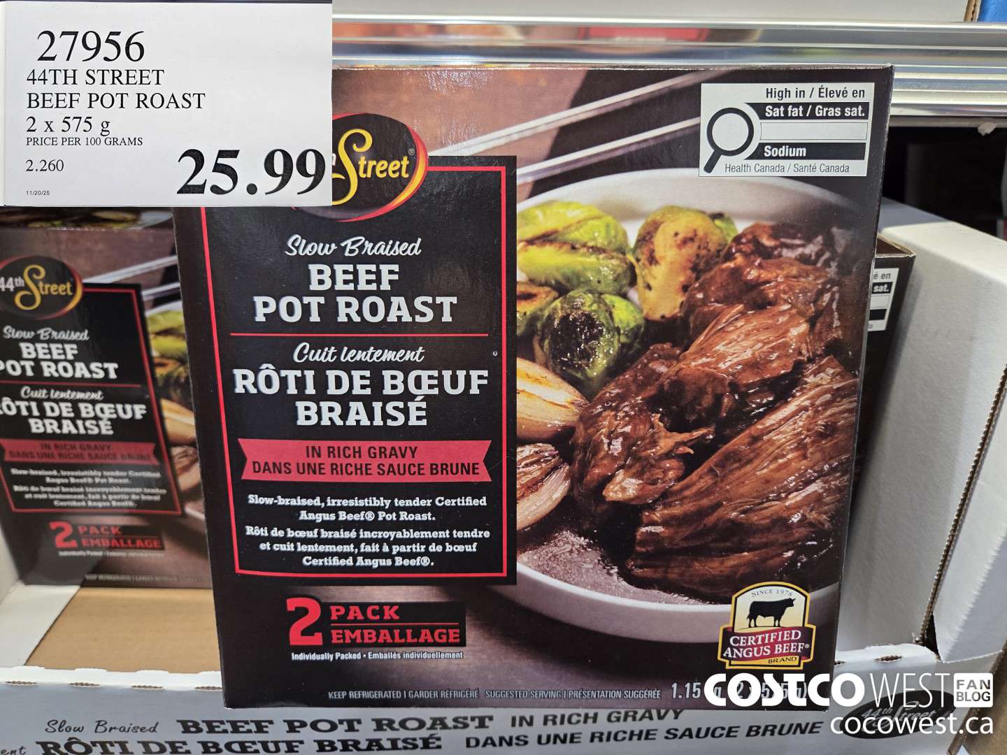 27956 44TH STREET BEEF POT ROAST 2 X 575 G $25.99