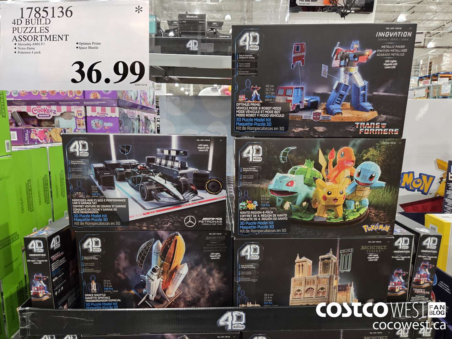 1785136 4D BUILD PUZZLES ASSORTMENT $36.99