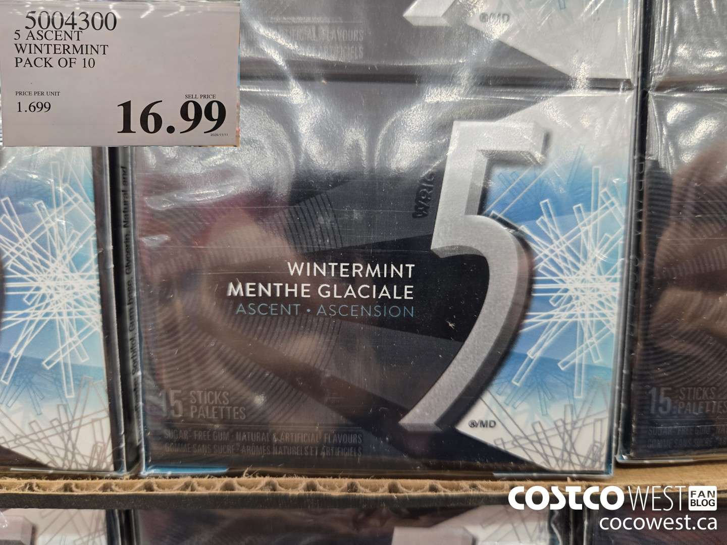 5004300 5 ASCENT WINTERMINT PACK OF 10 $16.99