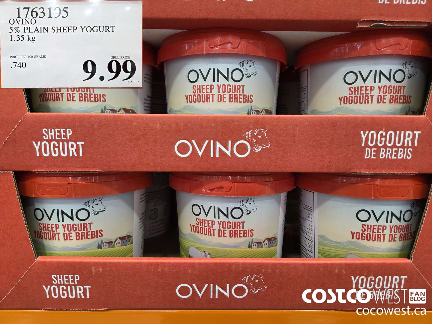 1763195 5% PLAIN SHEEP YOGURT 1.35 kg $9.99