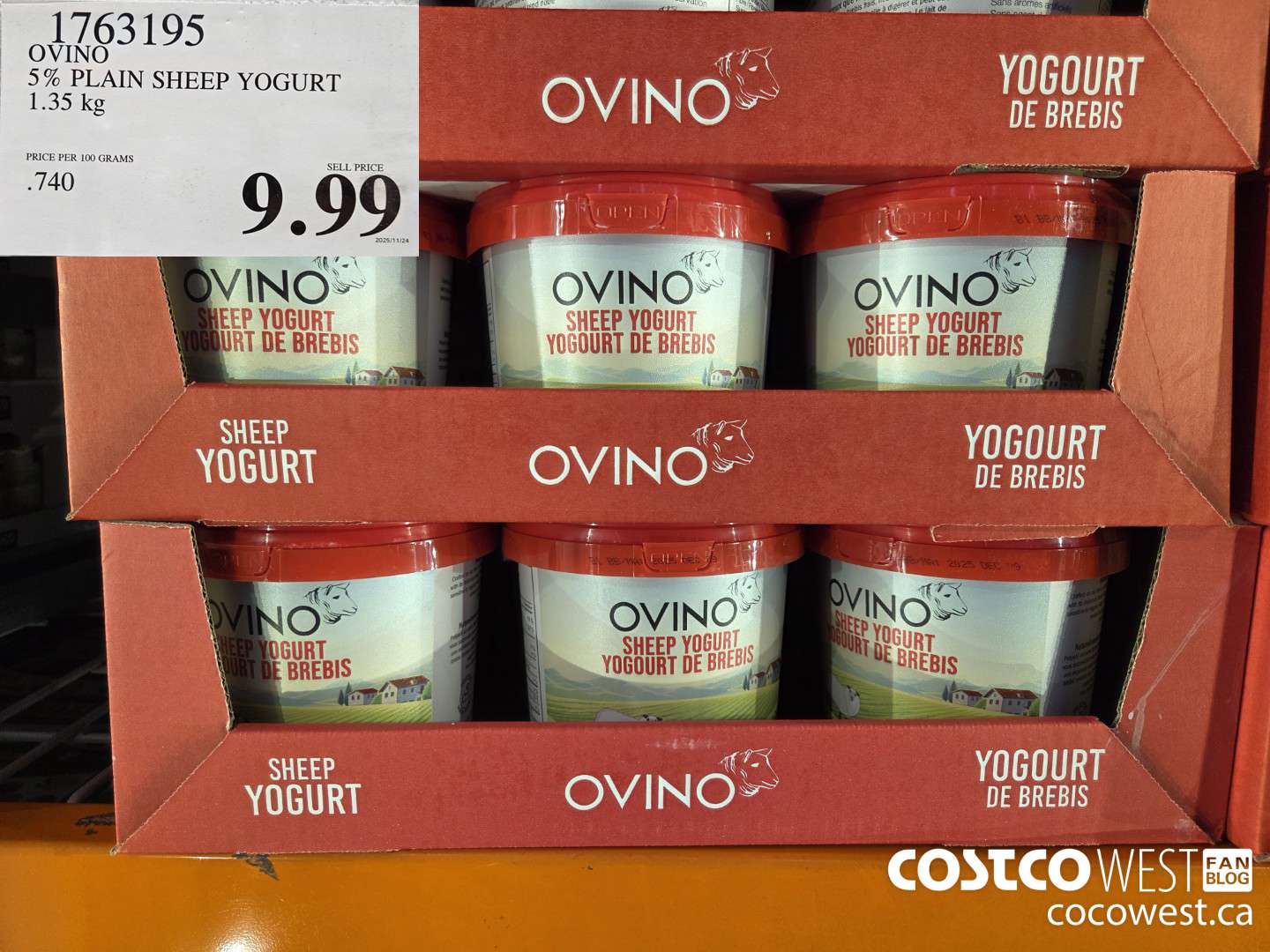 1763195 5% PLAIN SHEEP YOGURT 1.35 kg $9.99